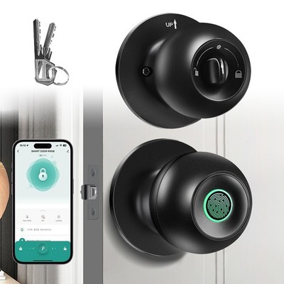 Fingerprint Door Lock Smart Door Knob Biometric Door Lock with Key & App Control