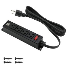 Mountable Power Strip with USB Ports,Wall Mount Power Outlets Screw Down Powe...