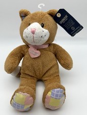 NWT Vintage Oshkosh B  gosh Cat w/ Plaid Feet 11  Plush Baby Toy