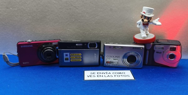 LOTE 4 CAMARAS SONY COOLPIX TRSUT SAMSUNG ROJA UNTESTED SIN PROBAR