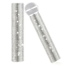 Silver Microphone Decorative Sleeve (Mic Not Included), Glitter Wireless... 