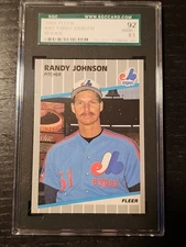 1989 Fleer - Randy Johnson #381 Black Box on Billboard (RC) Sgc 92 8.5 NM Mint