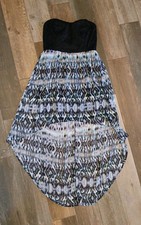 Love Culture-Hi-Lo Strapless Dress W/Black Lace Bow Cutout Back-Size Large