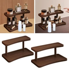 Wood Display Riser Stand Double Layers Gift for Countertop Bedroom Dormitory
