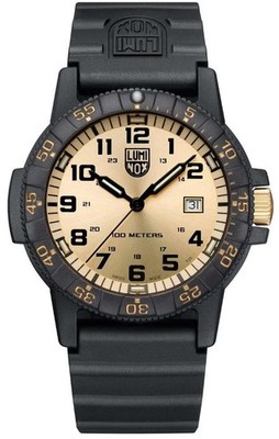 Luminox Armbanduhr Carbon Leatherback SEA Turtle Giant 44 mm, Gold Outdoor Uhr