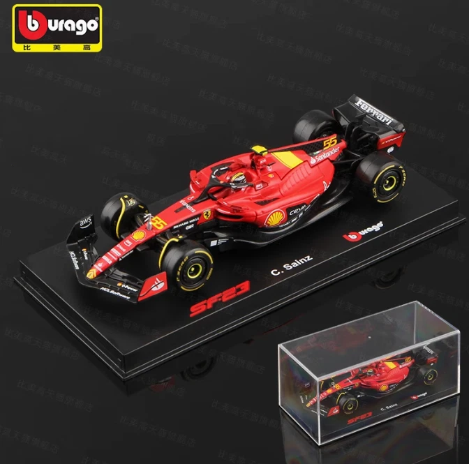 Bburago 1:43 F1 Formula SF24 SF23 Monza Ferrari Car Carlos Sainz Charles Leclerc - Image 3 of 4