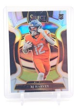 RJ HARVEY 2025 SELECT SILVER PRIZM CONCOURSE ROOKIE #10 BRONCOS FOOTBALL Q0208