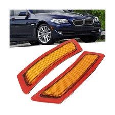 Marker Lights - For BMW 5 Series 2011-2016, Front Bumper, Amber Lens