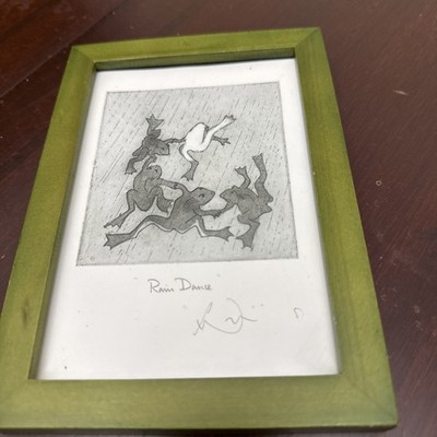 Julian Williams Frog Rain Dance Etching Art Signed Preloved