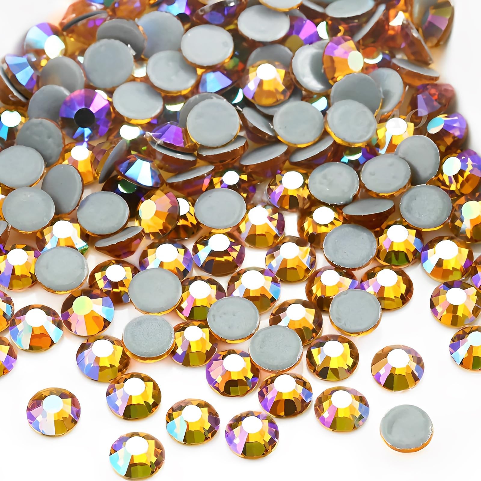Strass Hotfix Cristal Flatback Haute Réfraction en Verre Diamanté pour Robe - 2