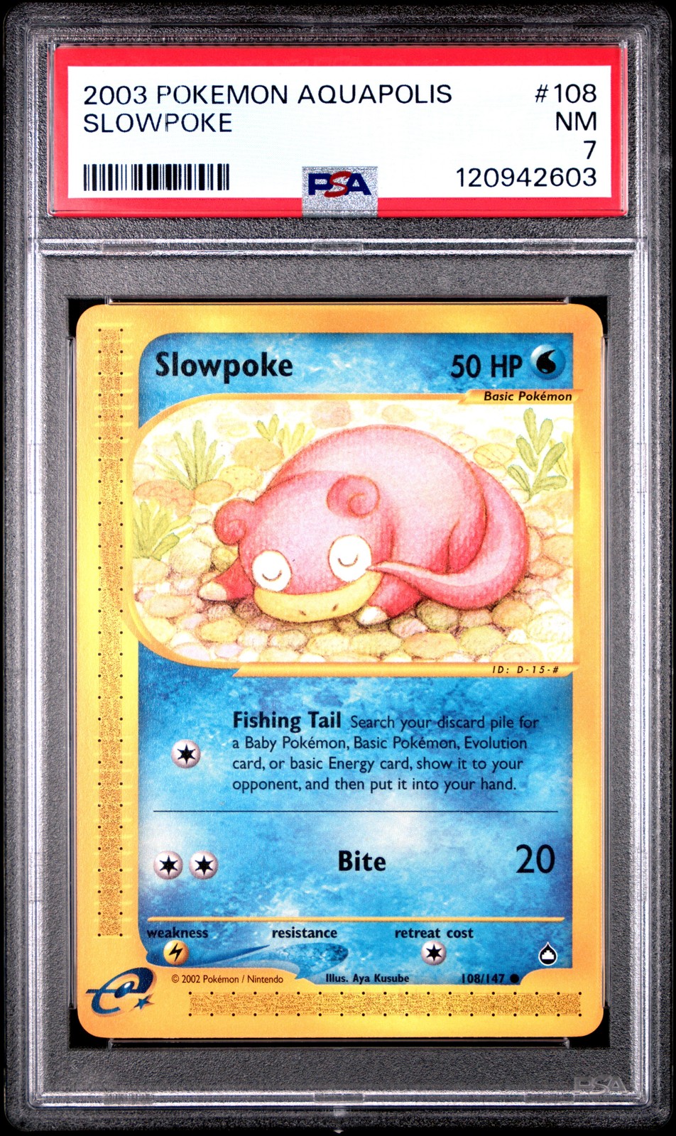 PSA 7 Slowpoke #108 2003 Pokemon Aquapolis 120942603