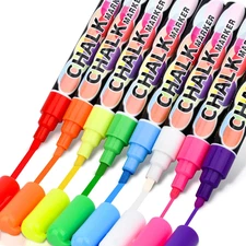 Liquid Chalk Markers, Wet Erase Markers for Blackboards Bold Color Neon Chalk Ma