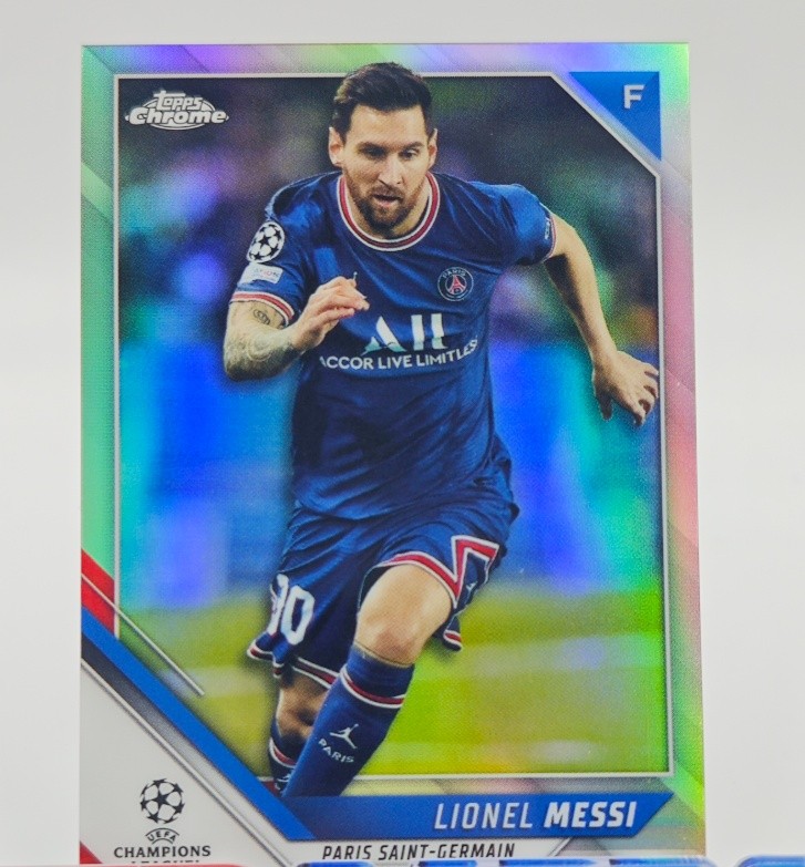 Lionel Messi 2021-22 Topps Chrome UCL Refractor #100 PSG