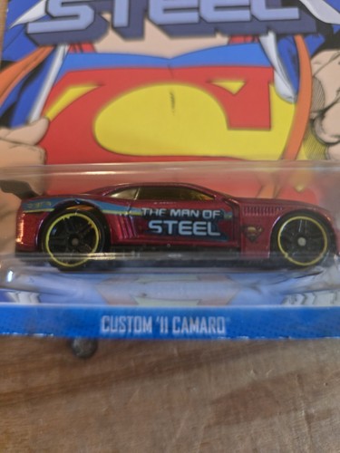 Hot Wheels Superman Man of Steel (2012) Custom Red '11 Camaro Toy Car 3/6 FT7 - Picture 2 of 3