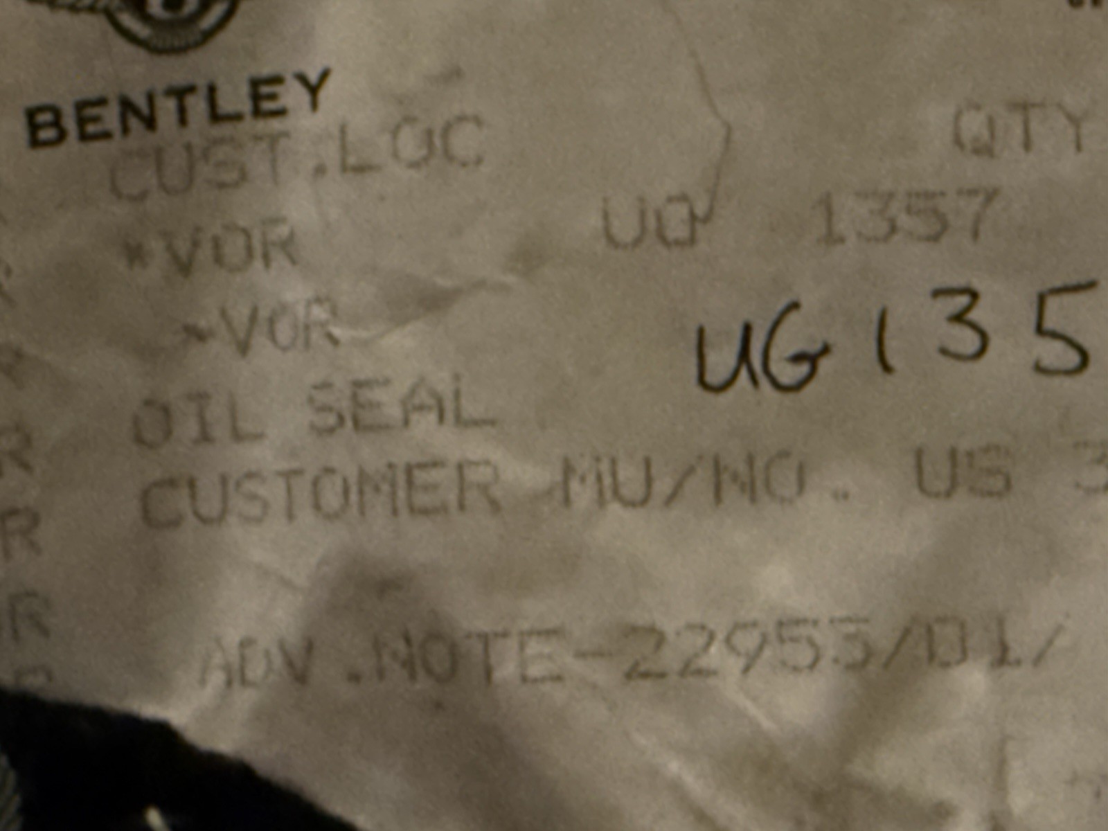 Rolls-Royce Silver Cloud PV 1955-65 Transmission Oil Seal Rear UG1357 OEM NEW
