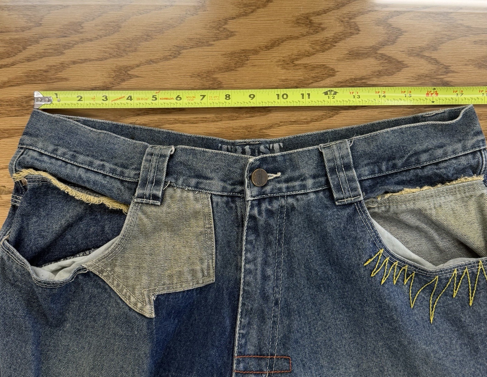 Vintage TRUST Asymmetrical Patchwork Distressed E… - image 4