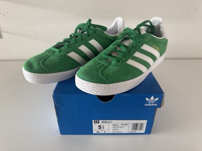 Adidas Gazelle J Green/White Shoes Suede - Sz 5.5 - BRAND NEW IN BOX