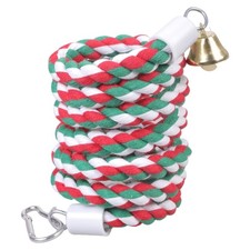 Bird Spiral-Rope Perch with Bell Bungee Chew Toy for Climbing Size 0.6  x 63 