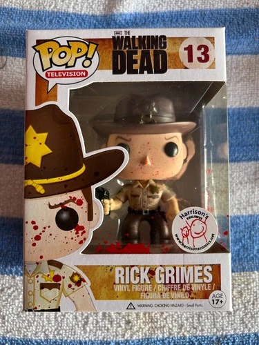 Funko Pop The Walking Dead Rick Grimes #13 Bloody Harrison's Comics + Pop Stack