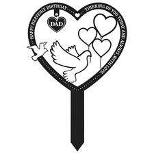 Stake Graves Cemetery Decorations - Metal Memorial Grave Markers, Father Dad
