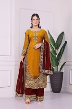 Heavy Reception Wear Yellow Fancy Heavy Salwar Kameez With Dupatta For Women