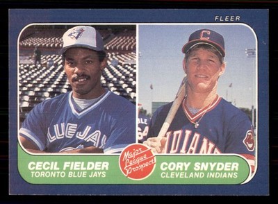1986 Fleer #653 Cecil Fielder Cory Snyder Rookie RC Blue Jays Indians
