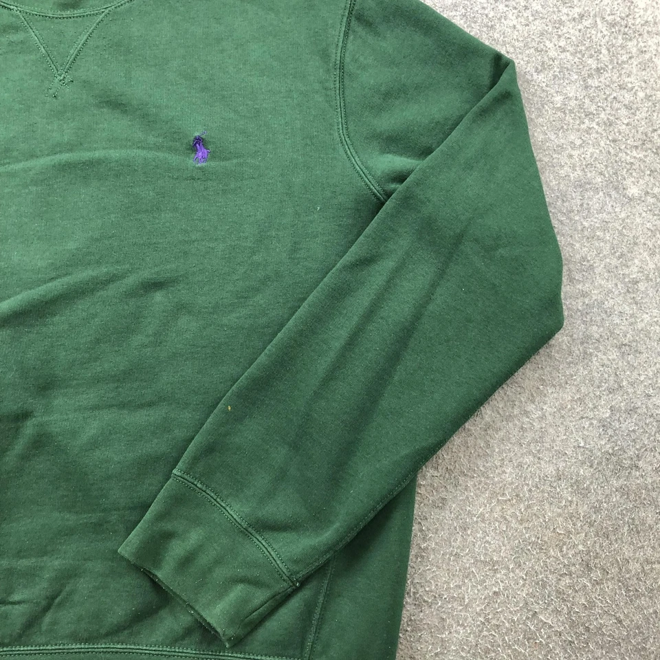 Polo Ralph Lauren Sudadera Para Hombres Grande Verde Cuello Redondo Pullover Púrpura Poni Foto 3 de 4