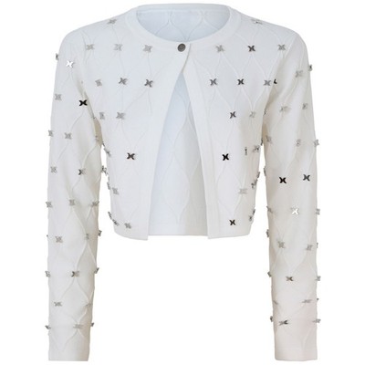 JOHN RICHMOND X - Damen Crop Strickjacke weiß