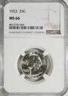 1953 Washington Quarter NGC MS 66 #GA6-04