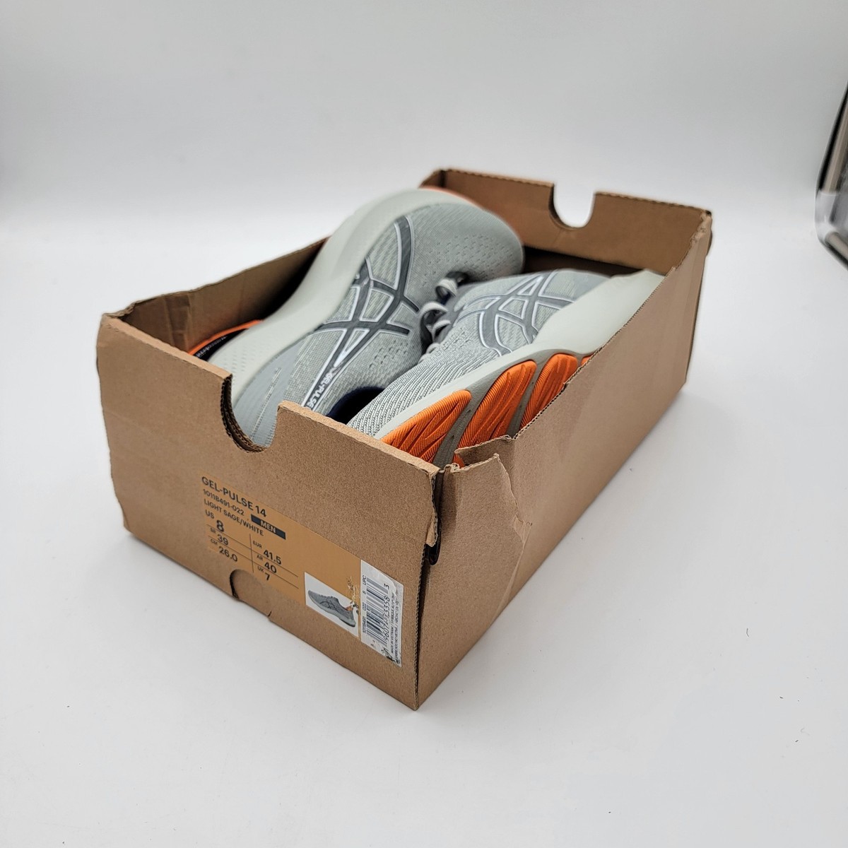 Mens ASICS Gel Pulse 14 Light Sage Orange Sz 8 NIB Running  display picture 2