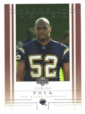 2001 Upper Deck NFL Football Rookie Watch San Diego Chargers Carlos Polk