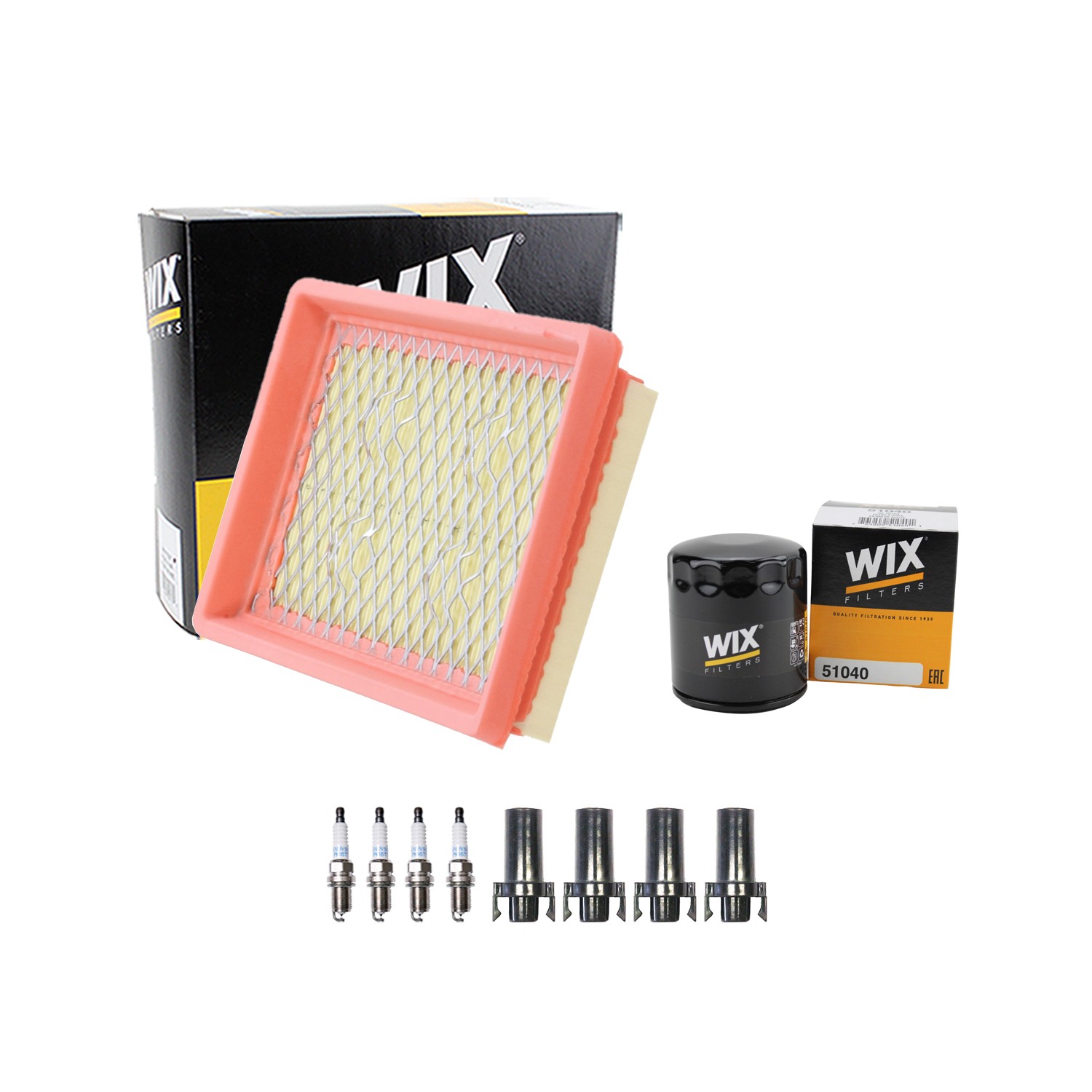 Wix Tune Up Kit Denso 4 Spark Plugs  Coil Boots Kit For Beretta Skylark 2.3L L4