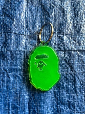 A Bathing Ape Neon Green Keychain