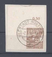 C) SBZ Mi 29 V, 3 Pfg. 1946 mit PF V auf Briefst&uuml;ck, gp. BPP (13400)