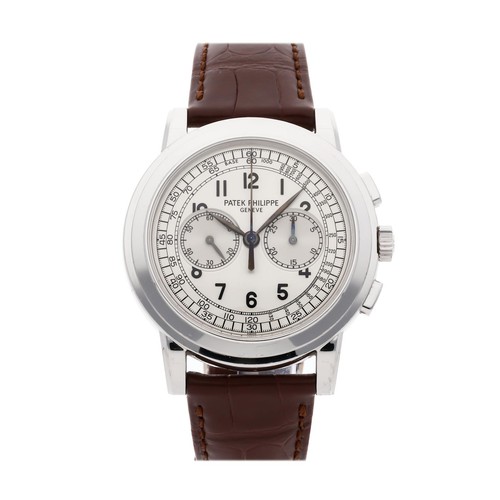Patek Philippe Complications Chrono White Gold Manual Watch 42mm 5070G-001