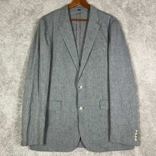 J.Crew Ludlow Blazer Mens 42L Gray Slim Fit Cotton Linen Somelos