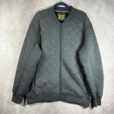 Anchorage Expedition Bomber Jacket Men XXL Gray Quilted Full Zip Outdoor Wear