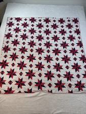 Patriotic Red White Blue Star Tablecloth Thin Cotton Square 40x40
