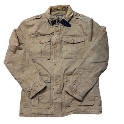 Antony Morato AM Italy Style Jacket Mens Medium Tan Cotton Field Jacket Sherpa