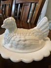 Mosser Glass USA Hen On Nest White Milk Glass Vintage Style Candy Dish 6.5”
