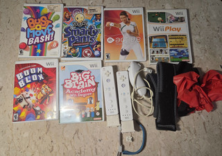 🎮 Nintendo Wii Game Bundle Lot: 6 Games 2 remotes Nunchuk EA Active Wii Play 🎮