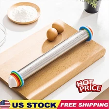Stainless Steel Rolling Pin for Pizza Burger Dough Roll Baking Roller Adjustable