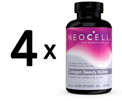4 x NeoCell Collagen Beauty Builder - 150 tablets (166,58 EUR/kg)