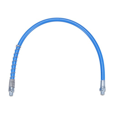 #ad Grease Gun Hose 20quot; 10000 PSI Spring Flex High Pressure 1 8quot; NPT Threads Blue $13.12