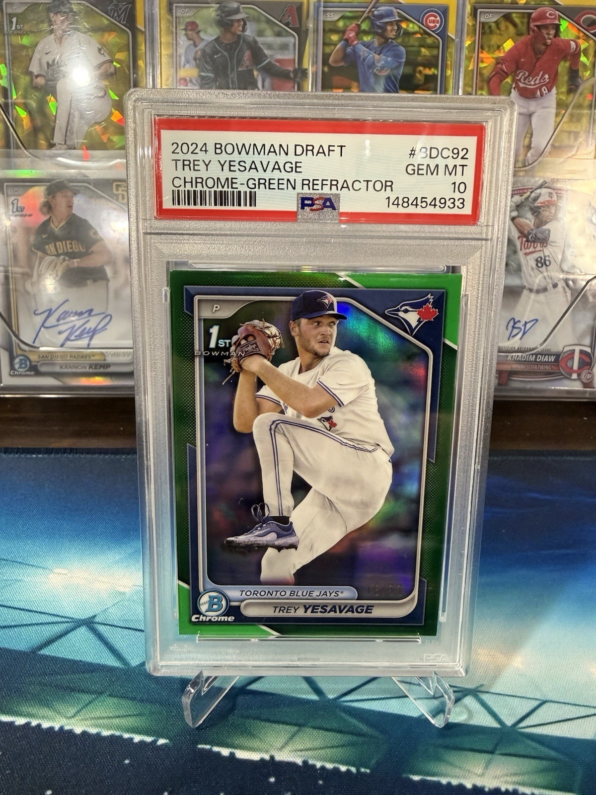 2024 Bowman Draft Chrome Trey Yesavage #BDC-92 Green Refractor /99 (RC) PSA 10