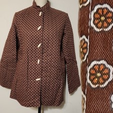 Vintage Mr B Of California Quilted Micro Floral Flower Power Jacket Groovy retro