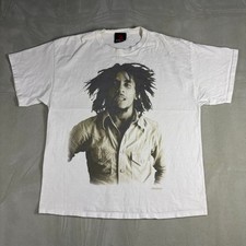 Vintage 2003 Bob Marley Zion Rootswear Graphic T-Shirt White Size XL