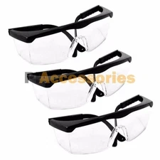 3 Pairs Protective Eye Goggles Safety Transparent Glasses for Work Medical Lab