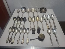 Vtg Estate Silverplate Lot Tomato Spoons Misc Craft Antique Ornate Mini Sets