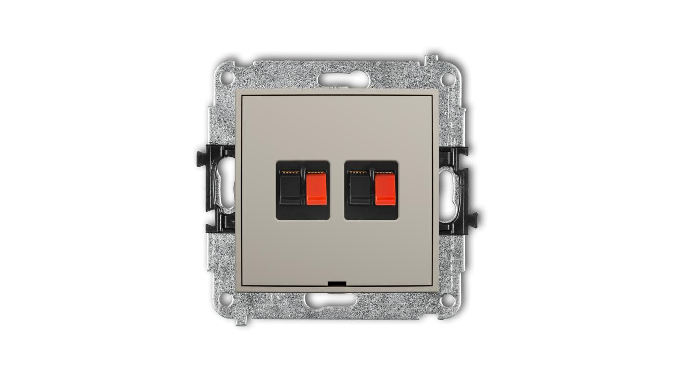 MINI dual speaker jack mechanism, without labeling field taupe 60MGGBO-2 /T2UK